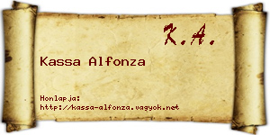 Kassa Alfonza névjegykártya